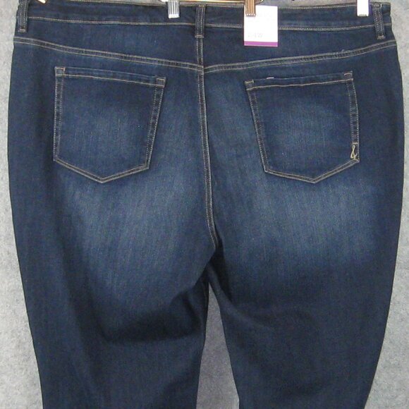 Style & Co Cuffed Ankle Mid Rise Boyfriend Jeans Dark Wash 24W NWT - Picture 4 of 8